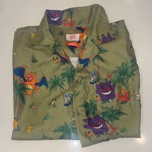 OppoSuits Green Pokemon Print Shirt
